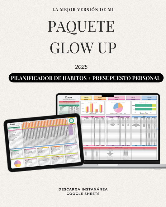 Paquete “Glow Up”: Planificador de Hábitos y Control de Presupuesto