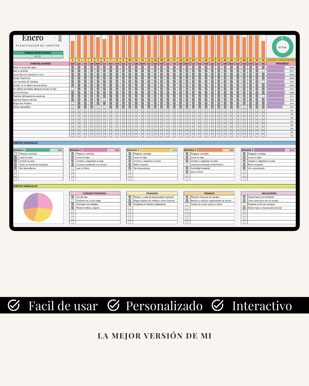 Plantilla de Planificación de Hábitos