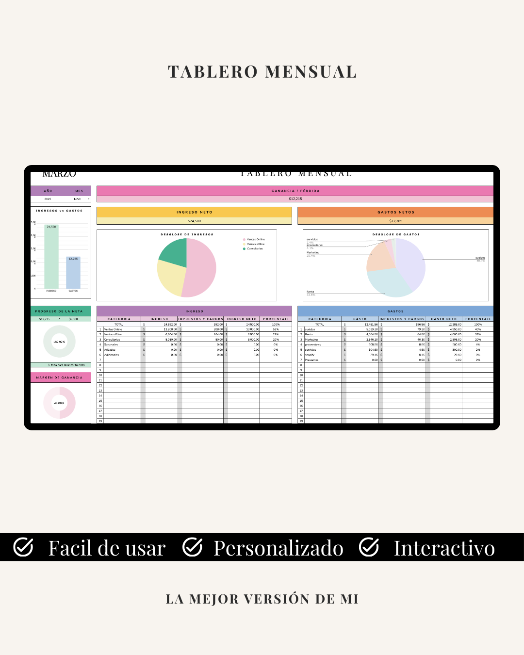 Plantilla de contabilidad para emprendedores y pequeños negocios