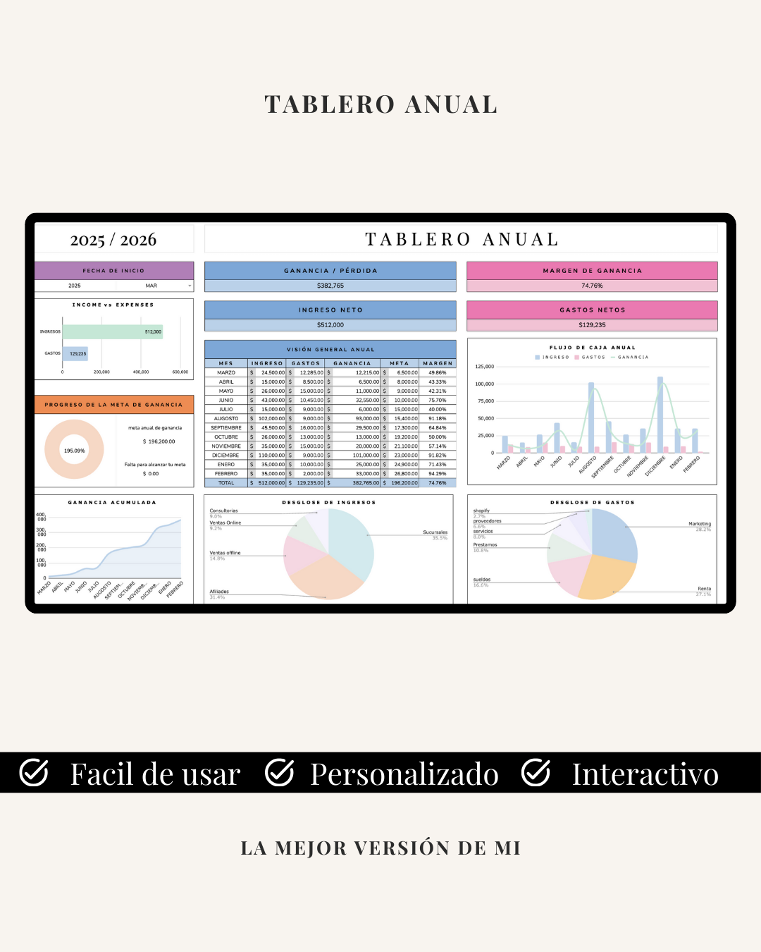 Plantilla de contabilidad para emprendedores y pequeños negocios
