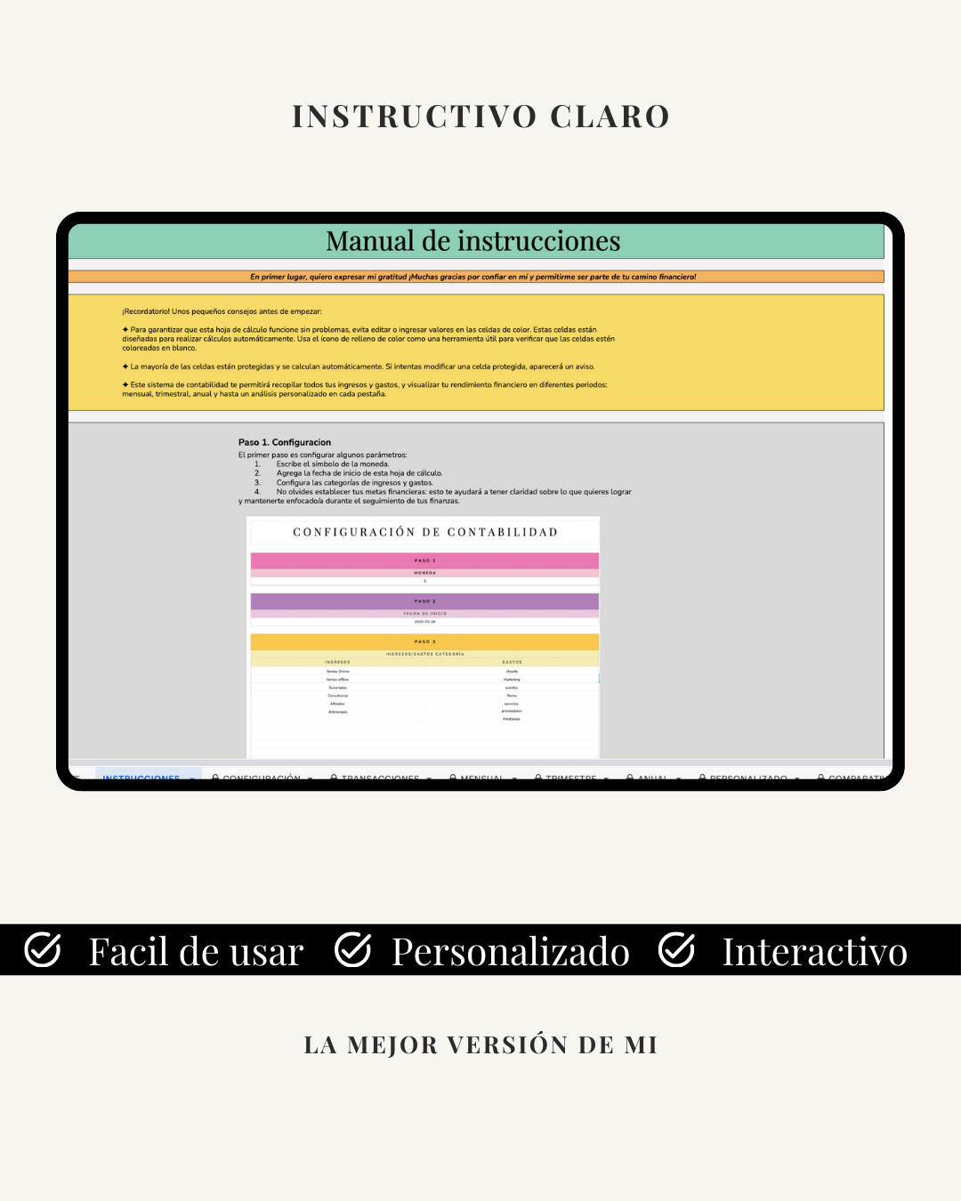 Plantilla de contabilidad para emprendedores y pequeños negocios
